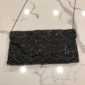 Black and silver purse